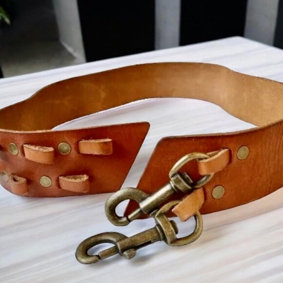 Linea Pelle Brown Leather Belt Snaps Vintage main image 9